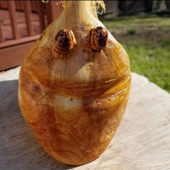 Hand Carved Tree Log Wood Angler Fish Sculpture - Picture 5 of 6